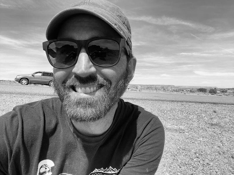 Jordan Englehart somewhere in the desert