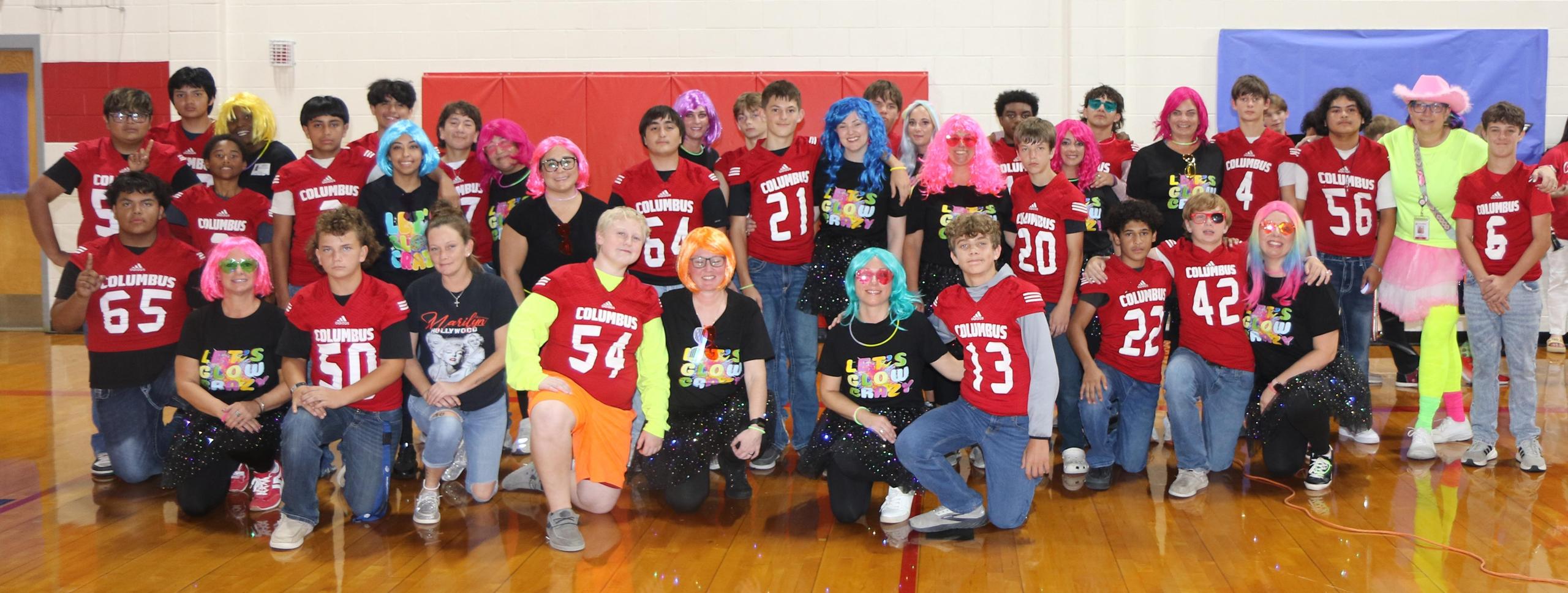 8th grade fball boys and moms