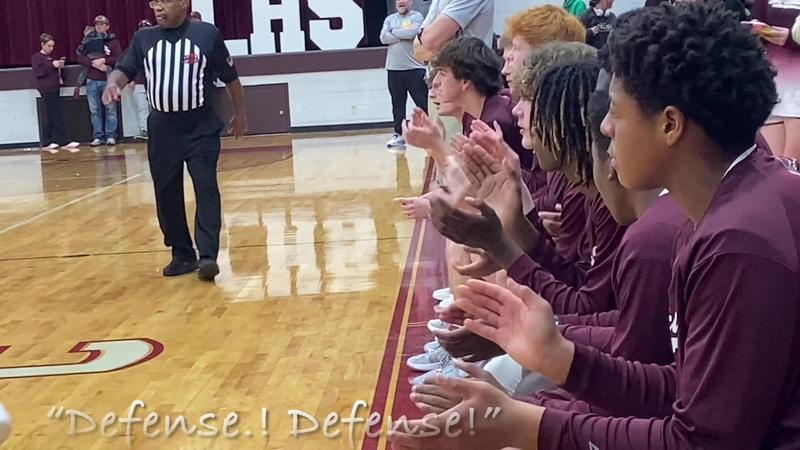 Clarkdale High School Boys Basketball Team Courtside
