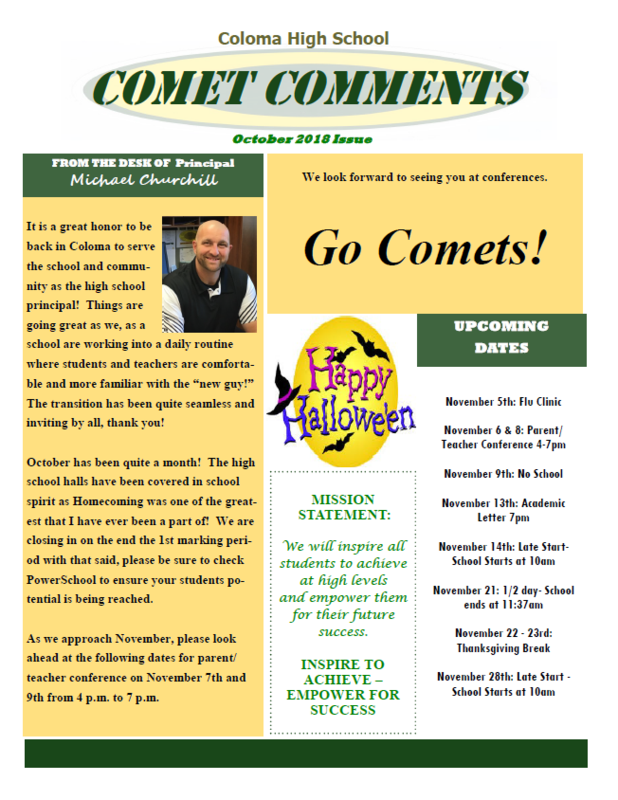 Comet Comments October 2018 Thumbnail Image