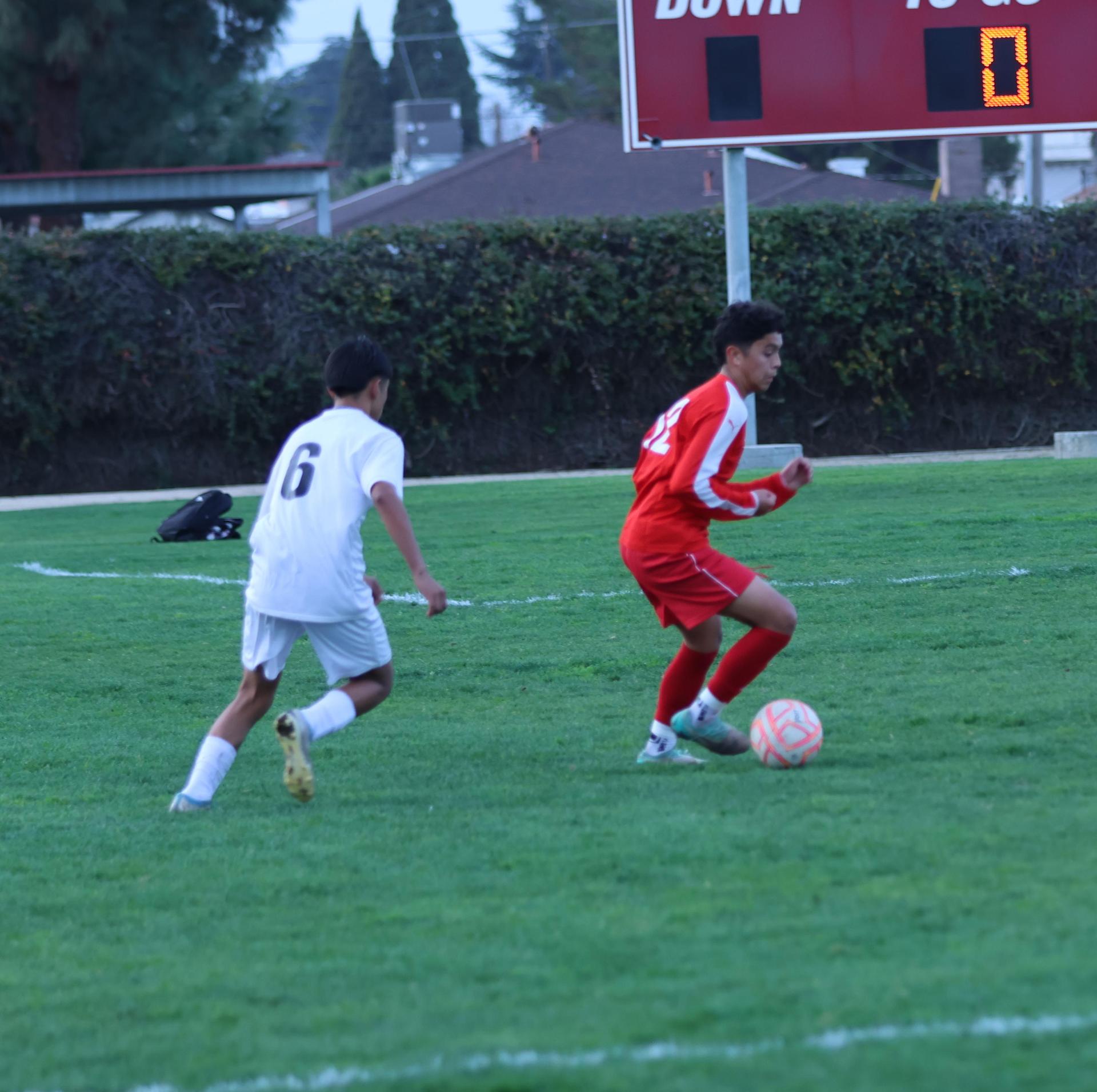 junior varsity boys playing soccer against washington union