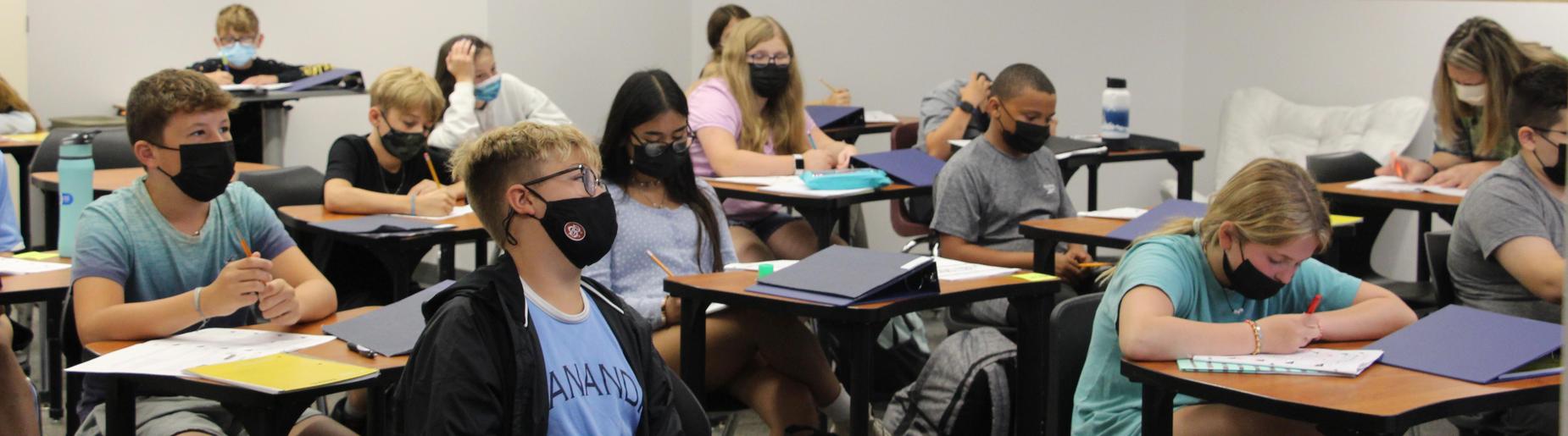 Gananda Middle School Students Learning In Class September 2021