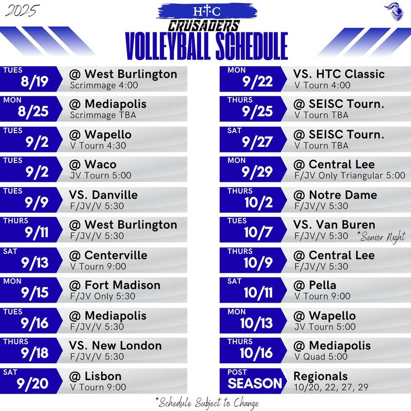 vb schedule