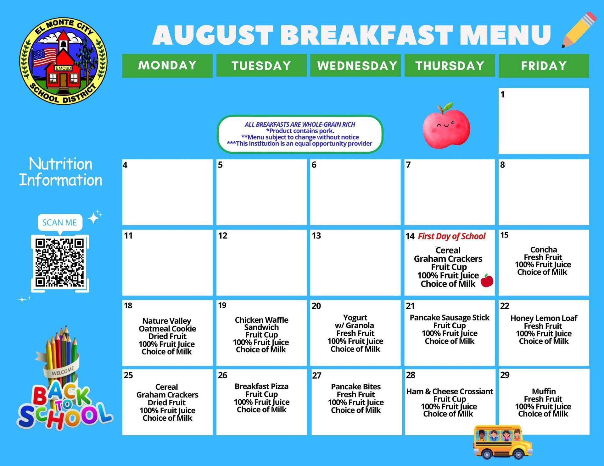 Breakfast Menu