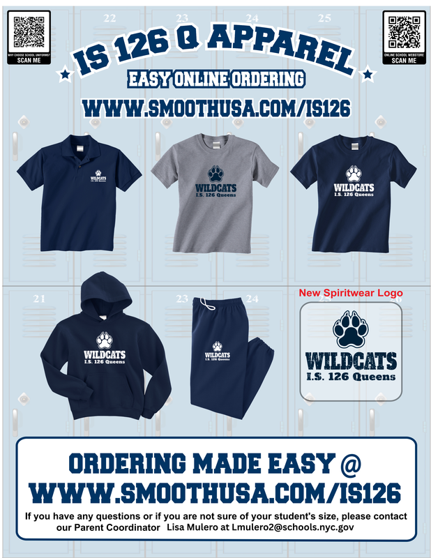 wildcats spiritwear flyer with images of design options