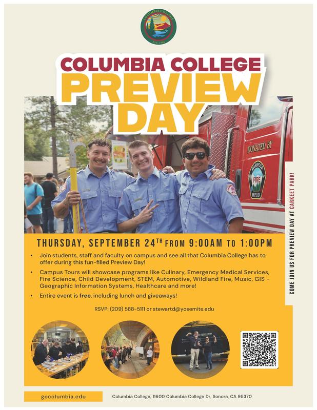 Columbia College Preview Day flyer