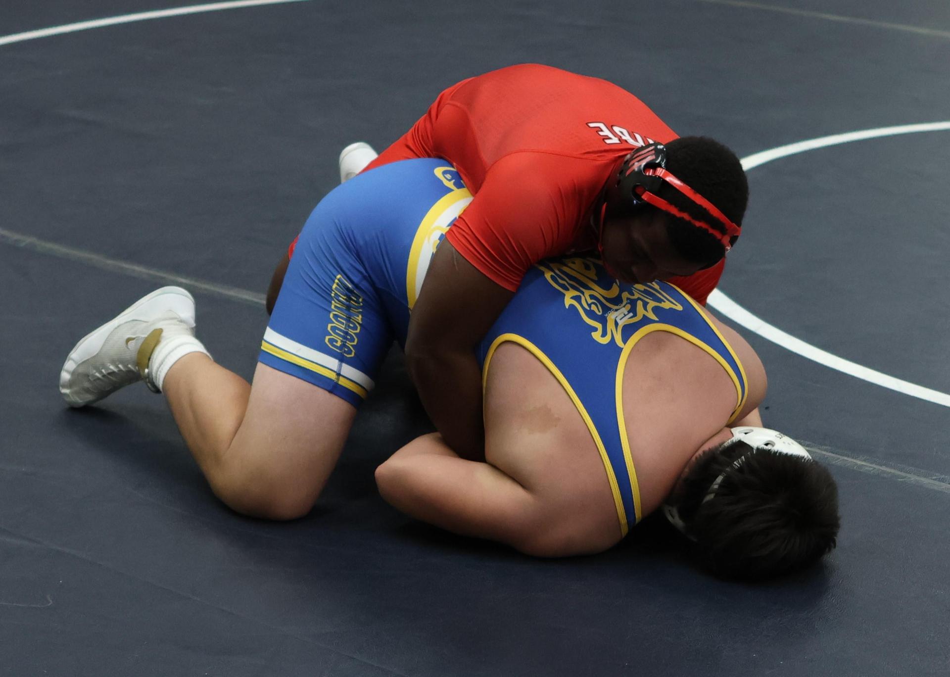 Boys wrestling in the Liberty Duals event 89