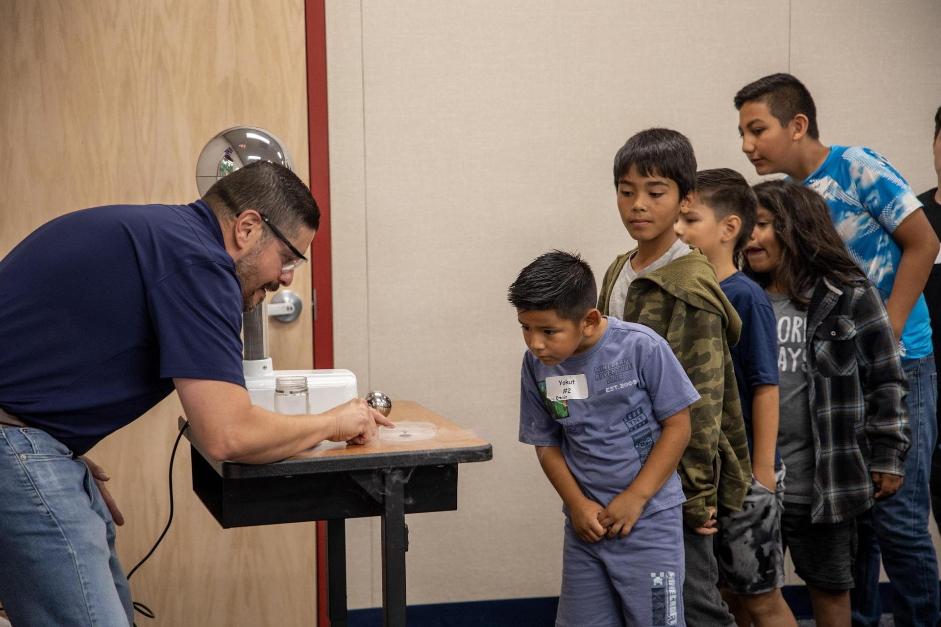 TCSD Students doing science projects.