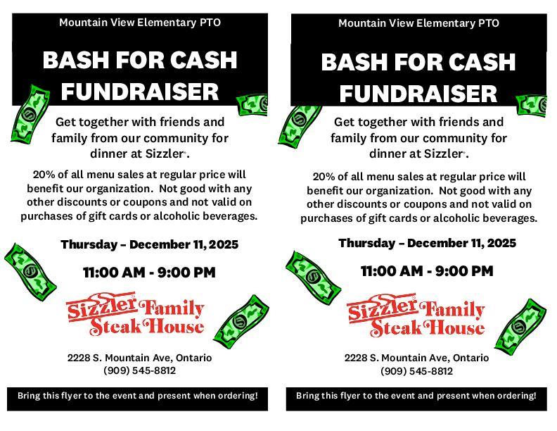 Bash for Cash Fundraiser - Sizzler