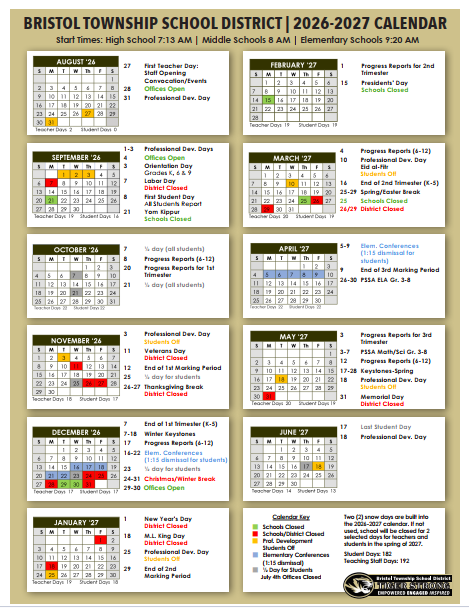 Calendar 26/27