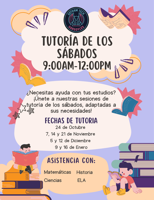 Clases los sábados disponibles el 24 de octubre, el 7, 14 y 21 de noviembre, el 5 y 12 de diciembre, y el 9 y 16 de enero, de 9:00 a 12:00.