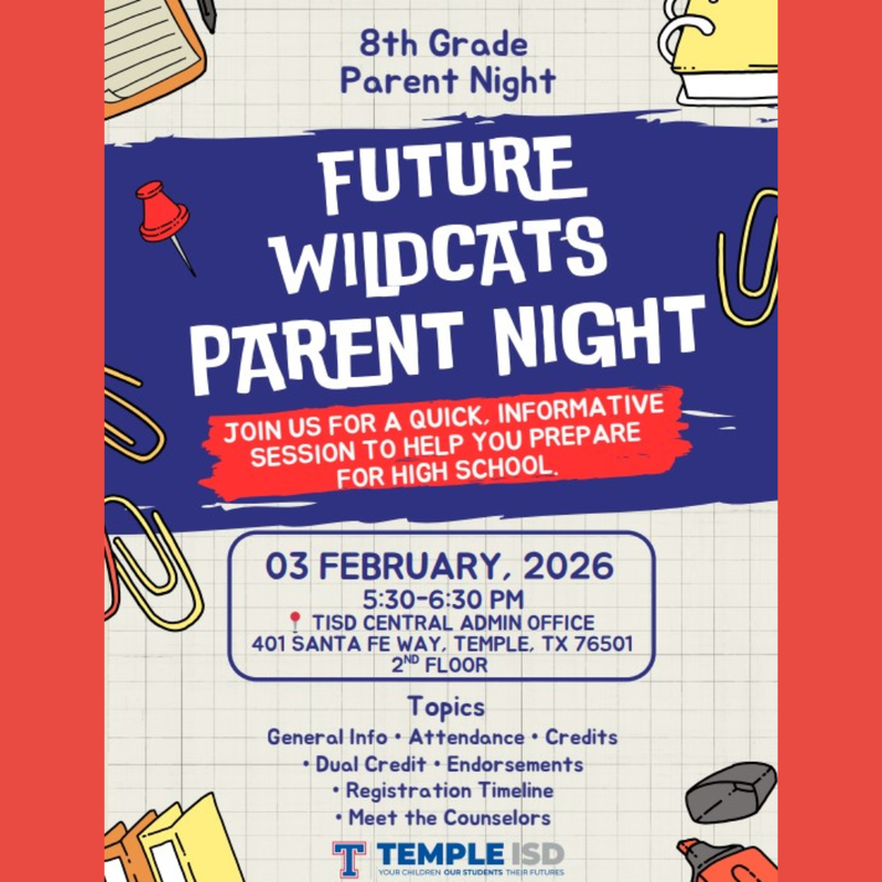 8th grade parent night at THS feb. 3