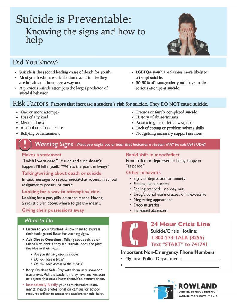 RUSD Suicide Prevention