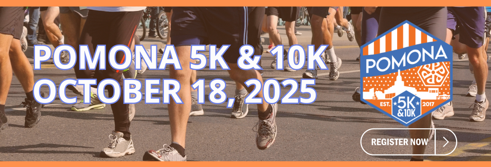 Pomona 5K & 10K Event Info - shuffle banner for web, October 18, 2025