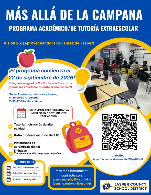 Beyond the Bell Afterschool Program Flyer Aug 2026 - Spanish.png