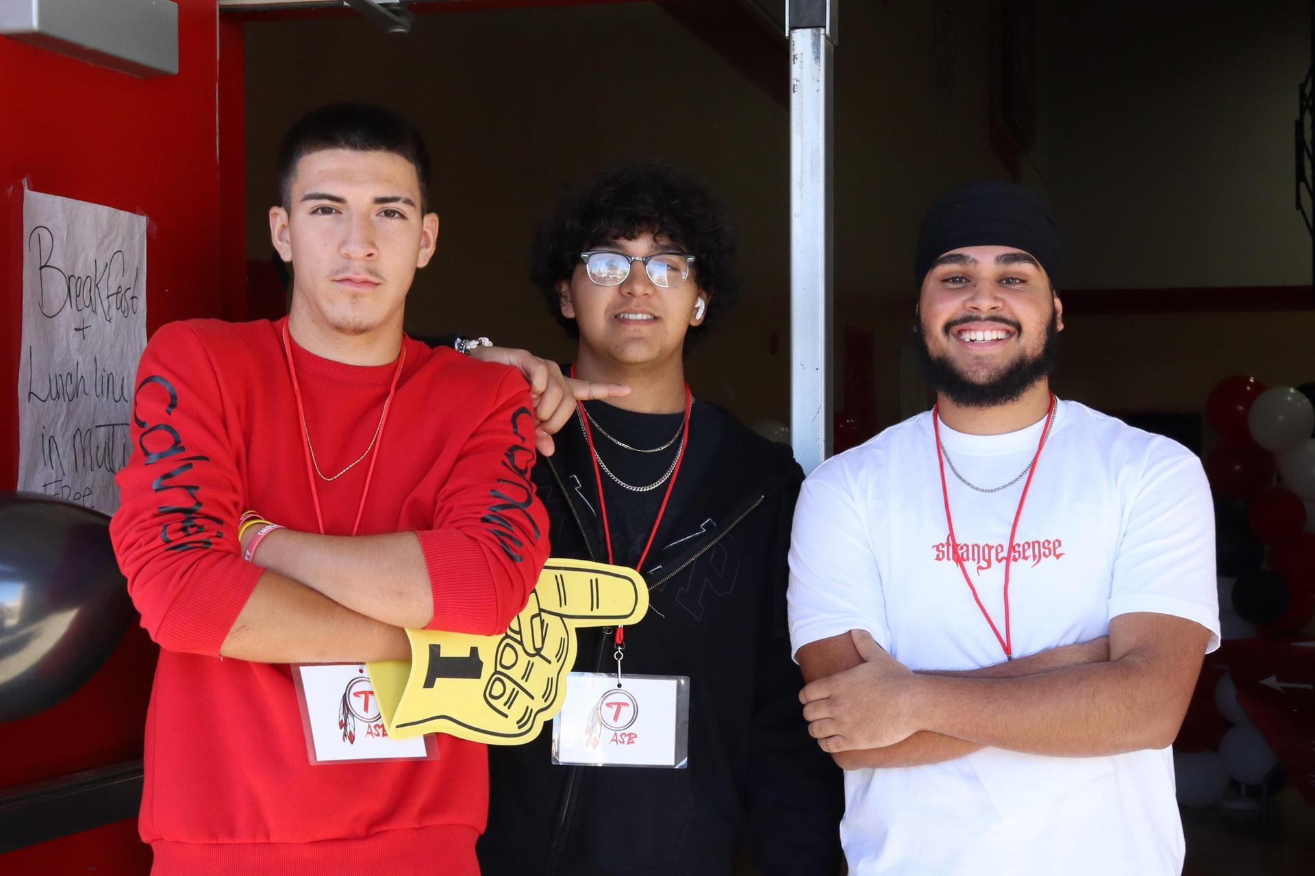 Students and staff posing at tribe turnout