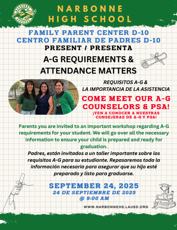 A-G REQUIREMENTS & ATTENDANCE MATTERS