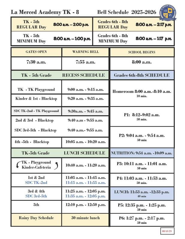 Bell Schedule
