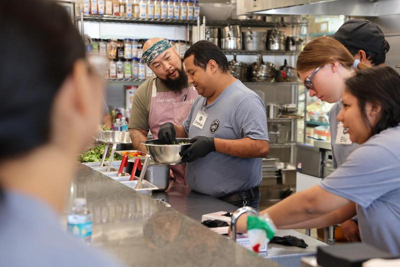 Students with Kitchen tABLE learn culinary skills