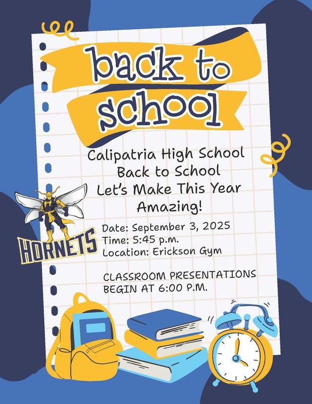 Back to School Night - September 3, 2025