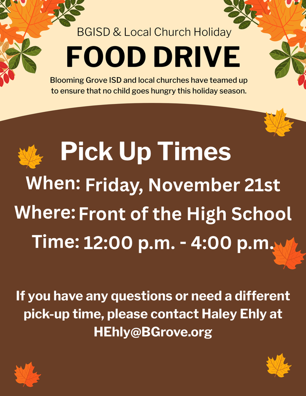 Food Drive Pick-Up Times Thumbnail Image