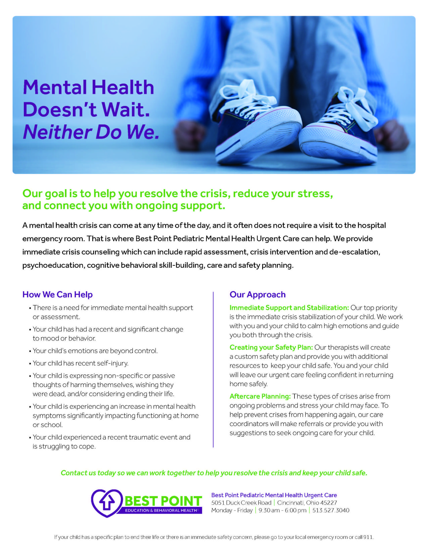 Pediatric Mental Health Urgent Care