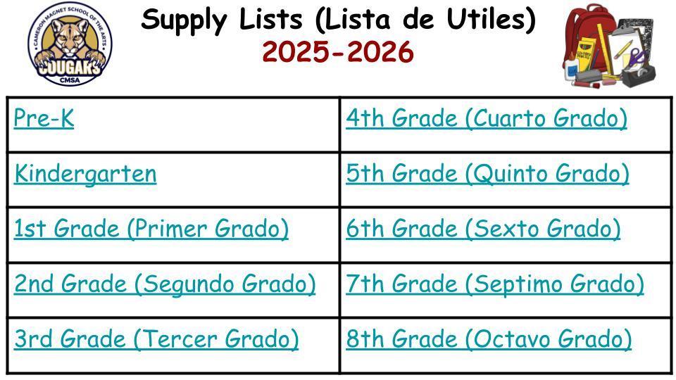Supply Lists
