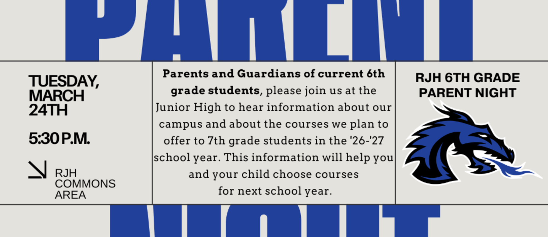 INCOMING 7TH GRADERS PARENT NIGHT
