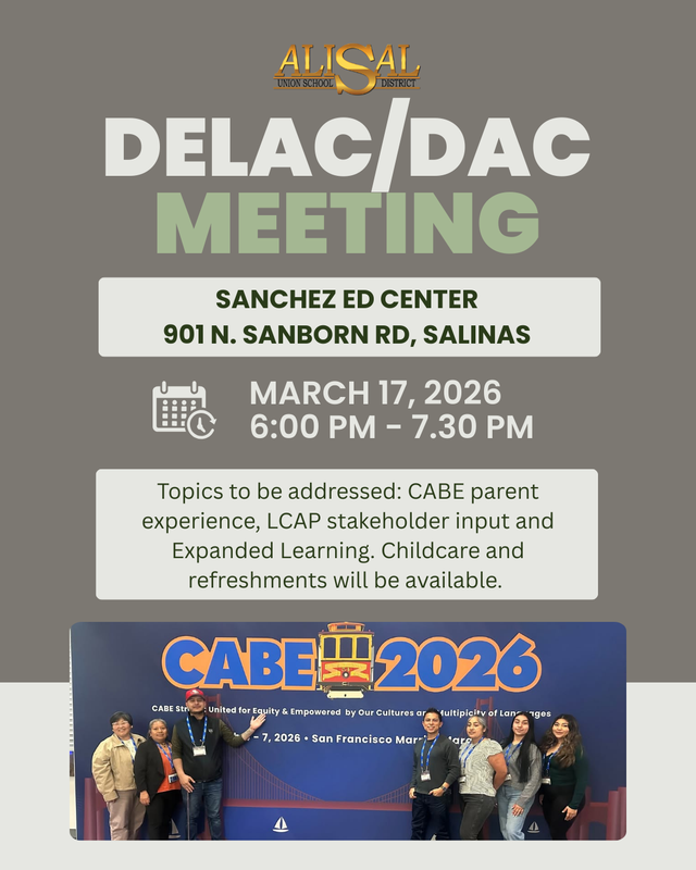 Flier with information about the DAC/DELAC meeting