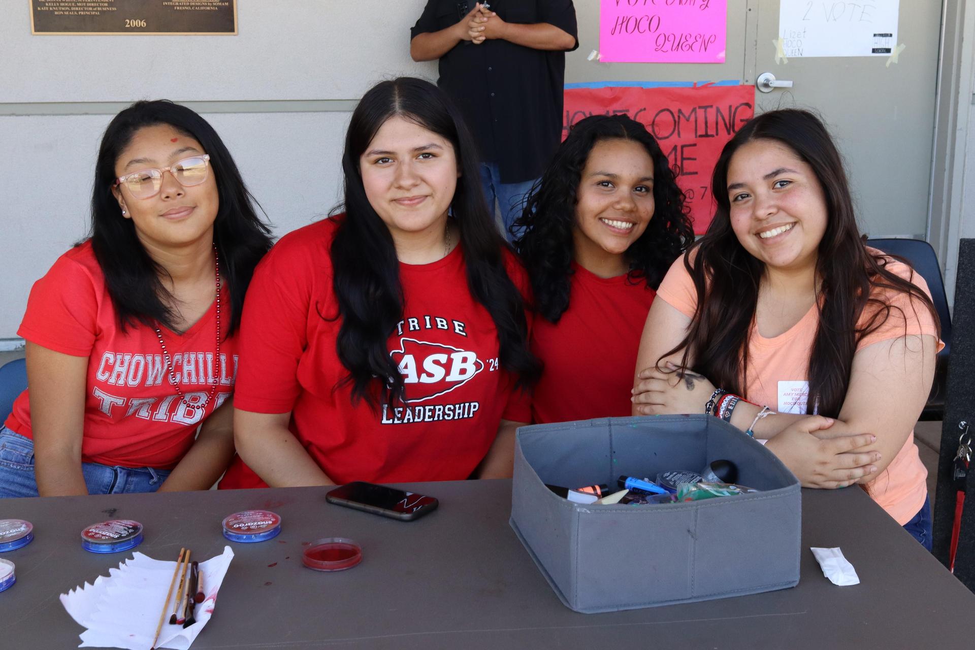 students wearing red to show school spirit