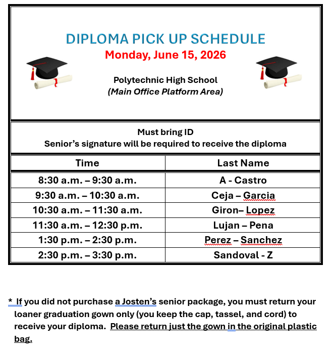 Class of 2026 Diploma Distribution Schedule Featured Photo