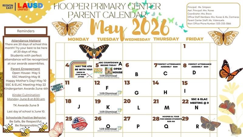 May parent calendar