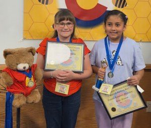 GVA North students holding awards from Colorado State Spanish Spelling Bee