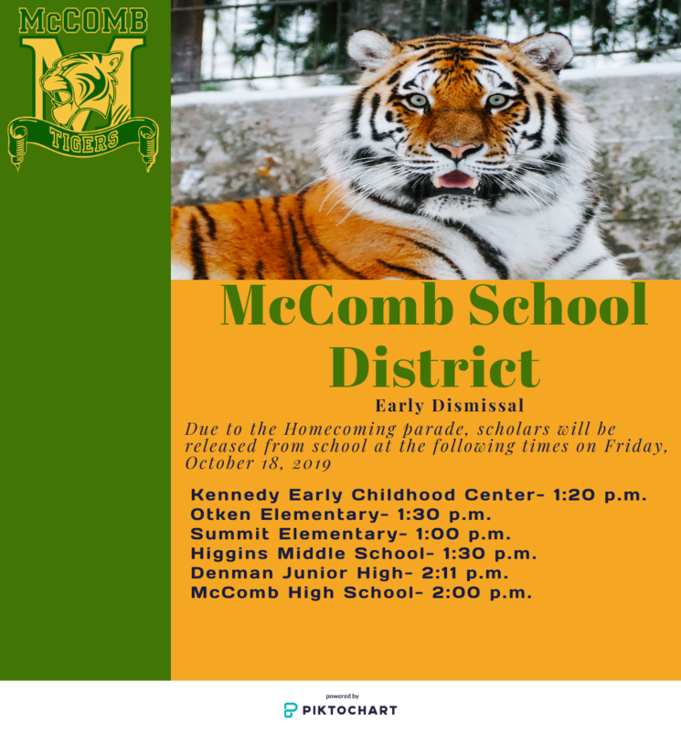 McComb School District Early Dismissal Friday, October 18, 2019 #It'sComeBackTime