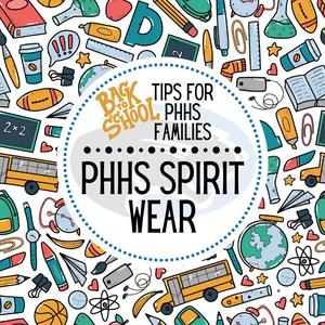 graphic that says "PHHS spirit wear"