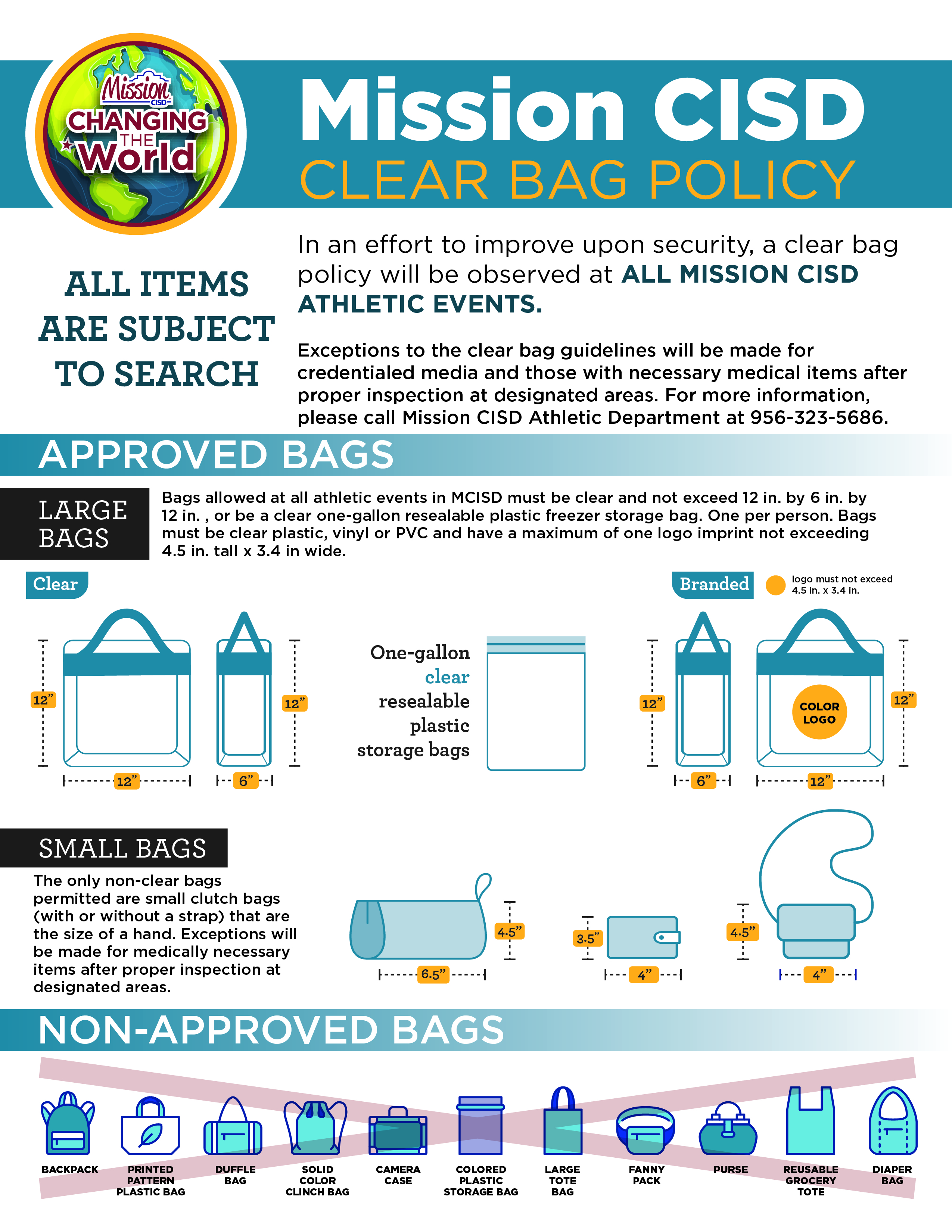 Mission CISD Clear Bag Policy Students Mission Consolidated 