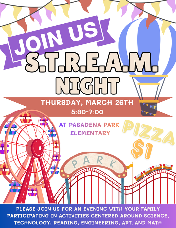 STREAM Night 3/26 5:30-7 pm