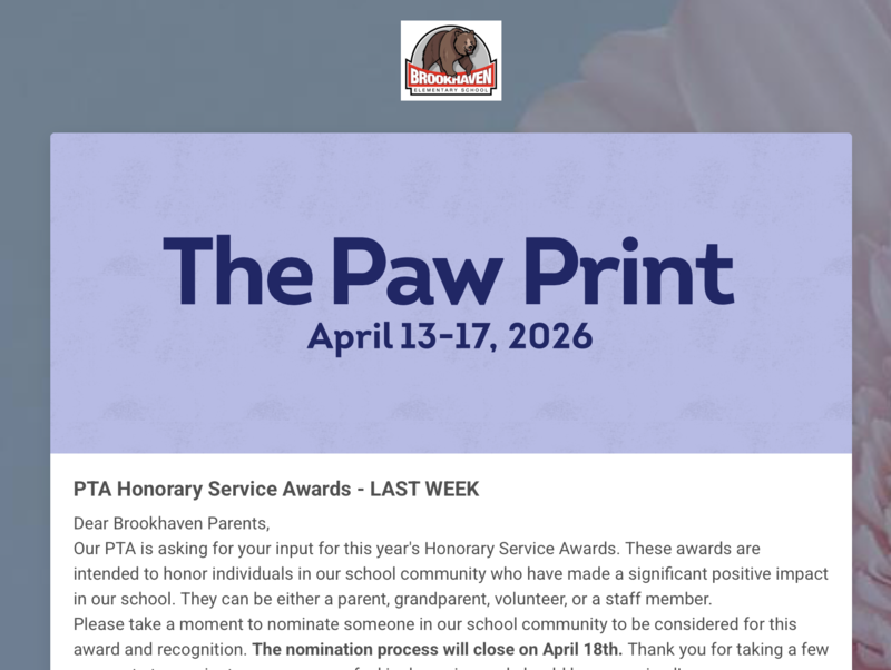 The Paw Print: Week of April 13th
