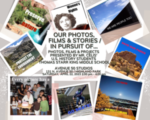 FLYER - OUR PHOTOS, FILMS, & STORIES - IN PURSUIT OF.. - AVE 50 STUDIOS EXHIBIT- APRIL 22, 2023.png