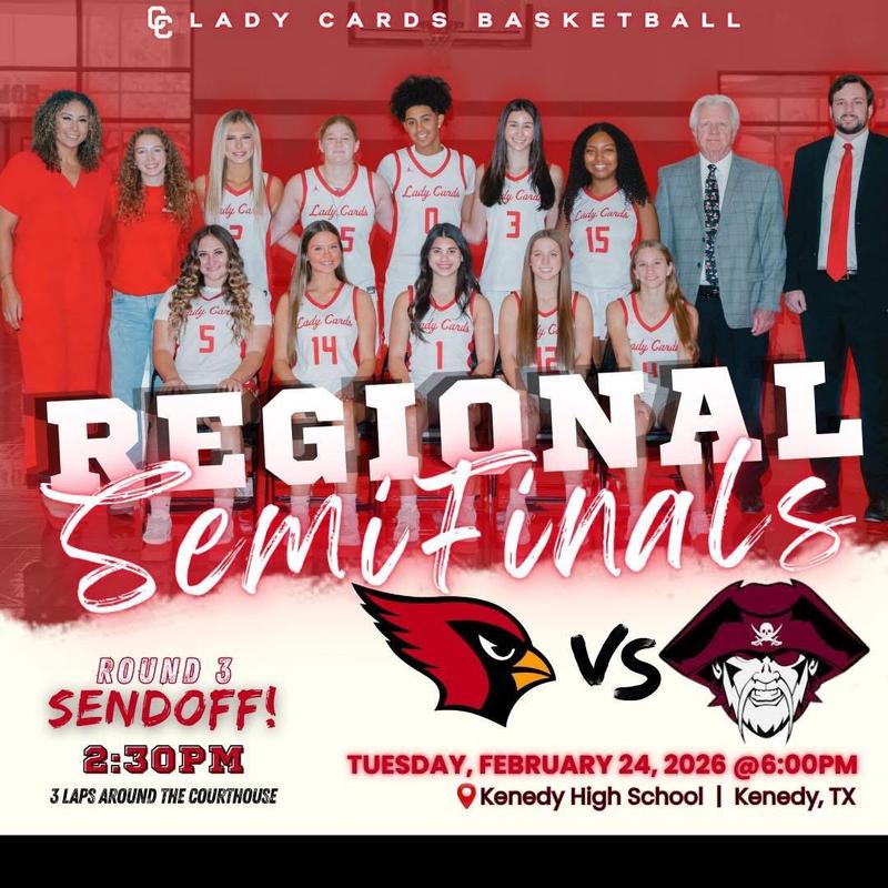 Lady Cards are headed to the Regional SemiFinal Round of playoffs Tuesday February 24th at 6pm
