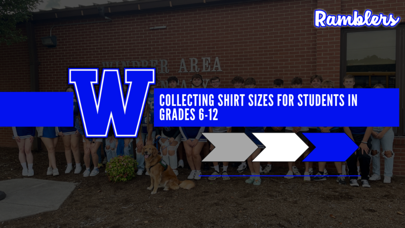 Shirt Size graphic for grades 6-12