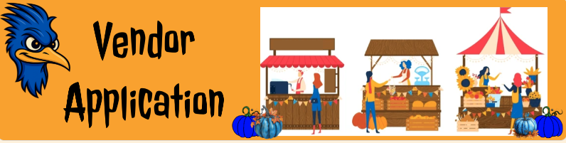 Blue Roadrunner and vendor booths