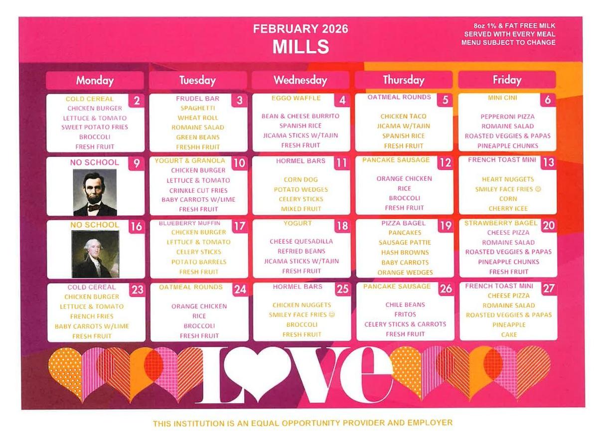 Feb. Menu