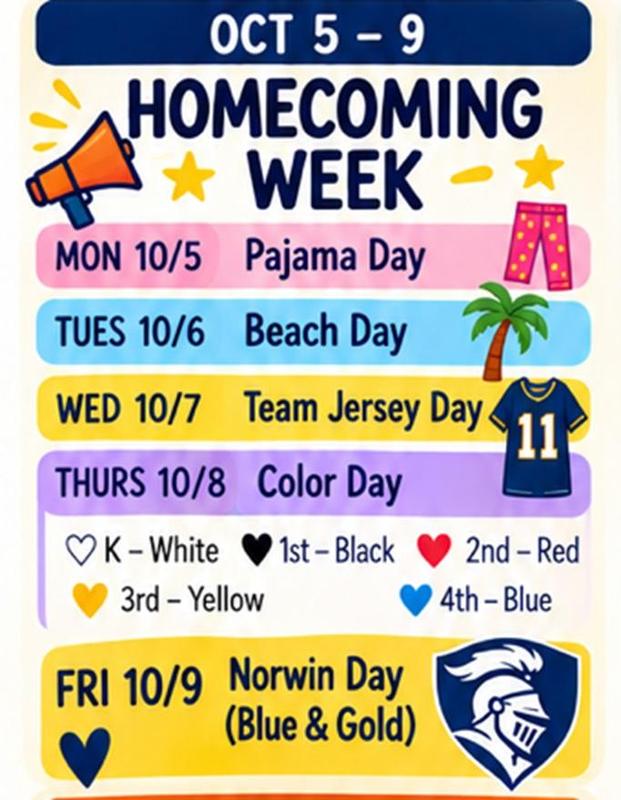 list of dress themes for each day of the homecoming week