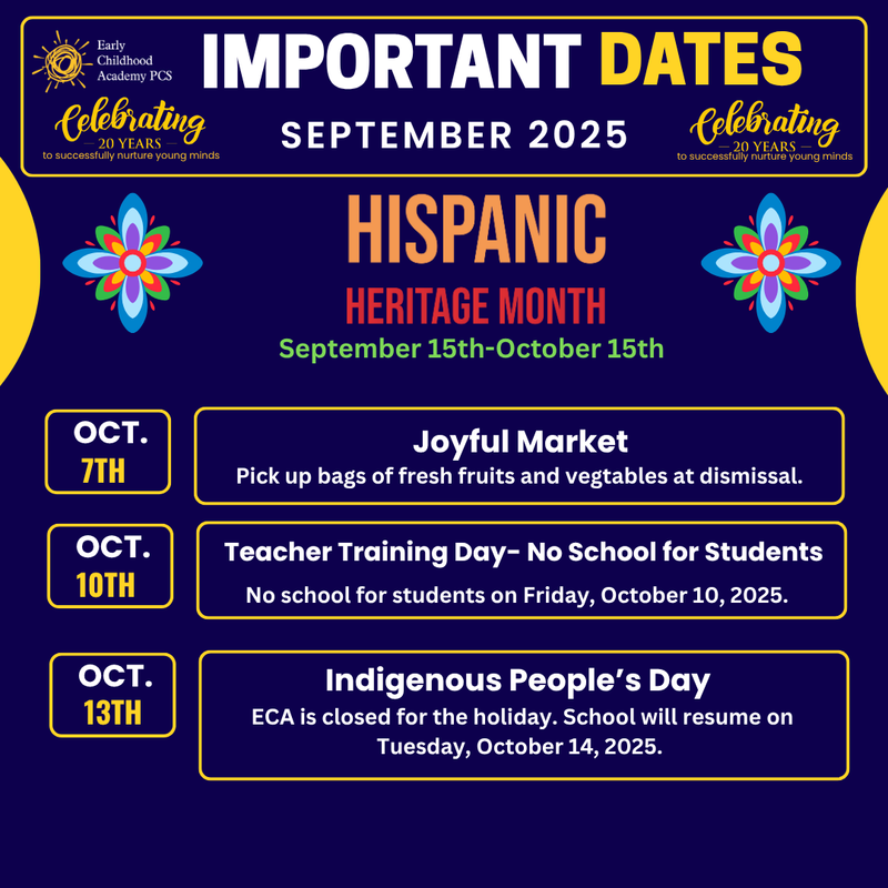 Key Dates and Events for the month