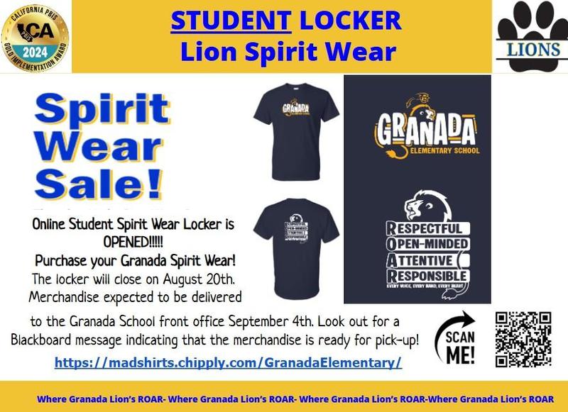 Student Spirit Wear Online Locker is now OPEN!