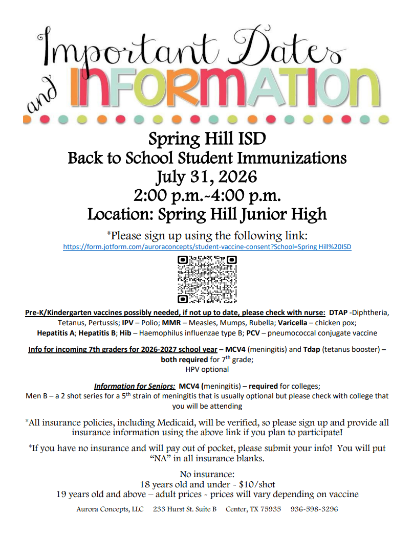Back To School Student Immunizations