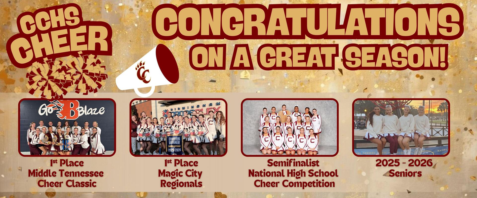 CONGRATS CCHS CHEER for a great season!