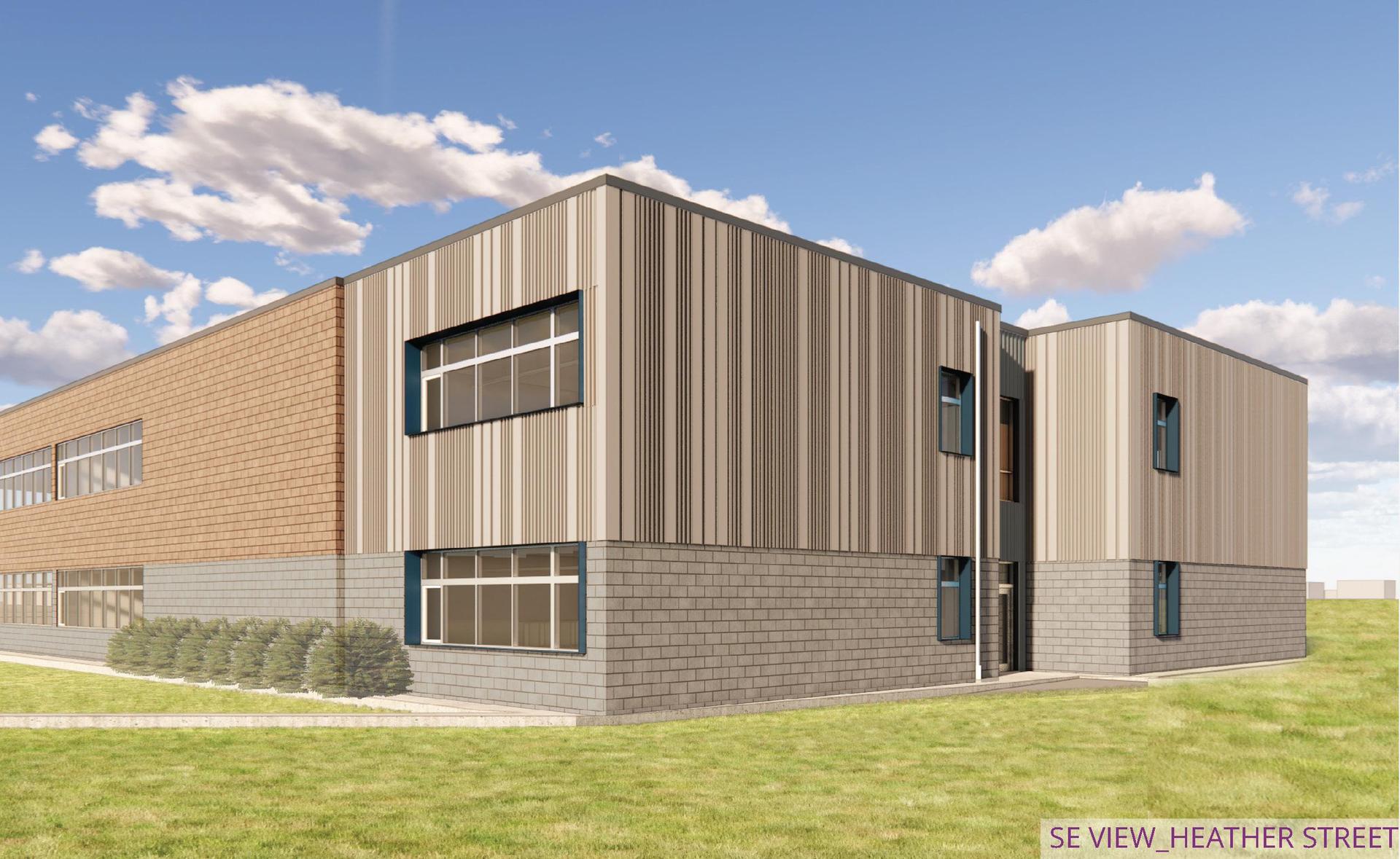 southeast view rendering of pre-K addition