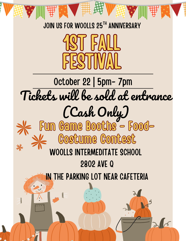 Fall festival 10/22 5-7 pm